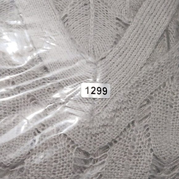 Geometric Feather Look Pattern Grey Sweater Loose Comfy Large Fit Casual Comfort - Picture 12 of 13